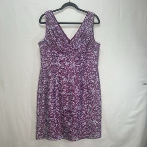 Adrianna Papell Formal Dress Tiered Ruffle Rose Pleated Cocktail Women's Size 14